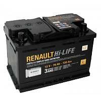 /Аккумуляторная батарея  RENAULT 70 А/ч обратная R+ EN 720A 278x175x190