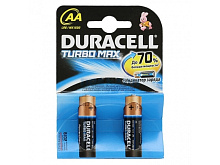 /Батарейка алкалиновая тип AA с индикатором заряда 1,5В 2шт Duracell Turbo Max LR6 MX1500 BL-2