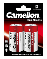 /Батарейка алкалиновая тип D 1,5В 2шт Camelion Plus Alkaline LR20-BP2